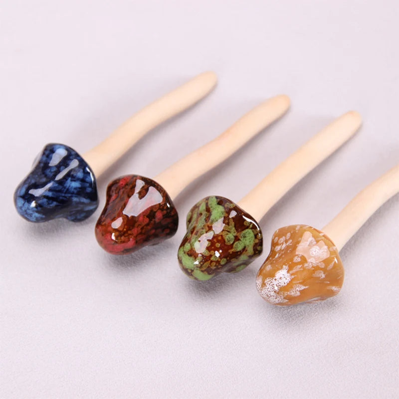 Vivid Fairy Mushroom Ceramics Home Garden Flower Pot Aquarium Decoration Artificial Toadstool Mushroom Ornaments Outdoor Decor