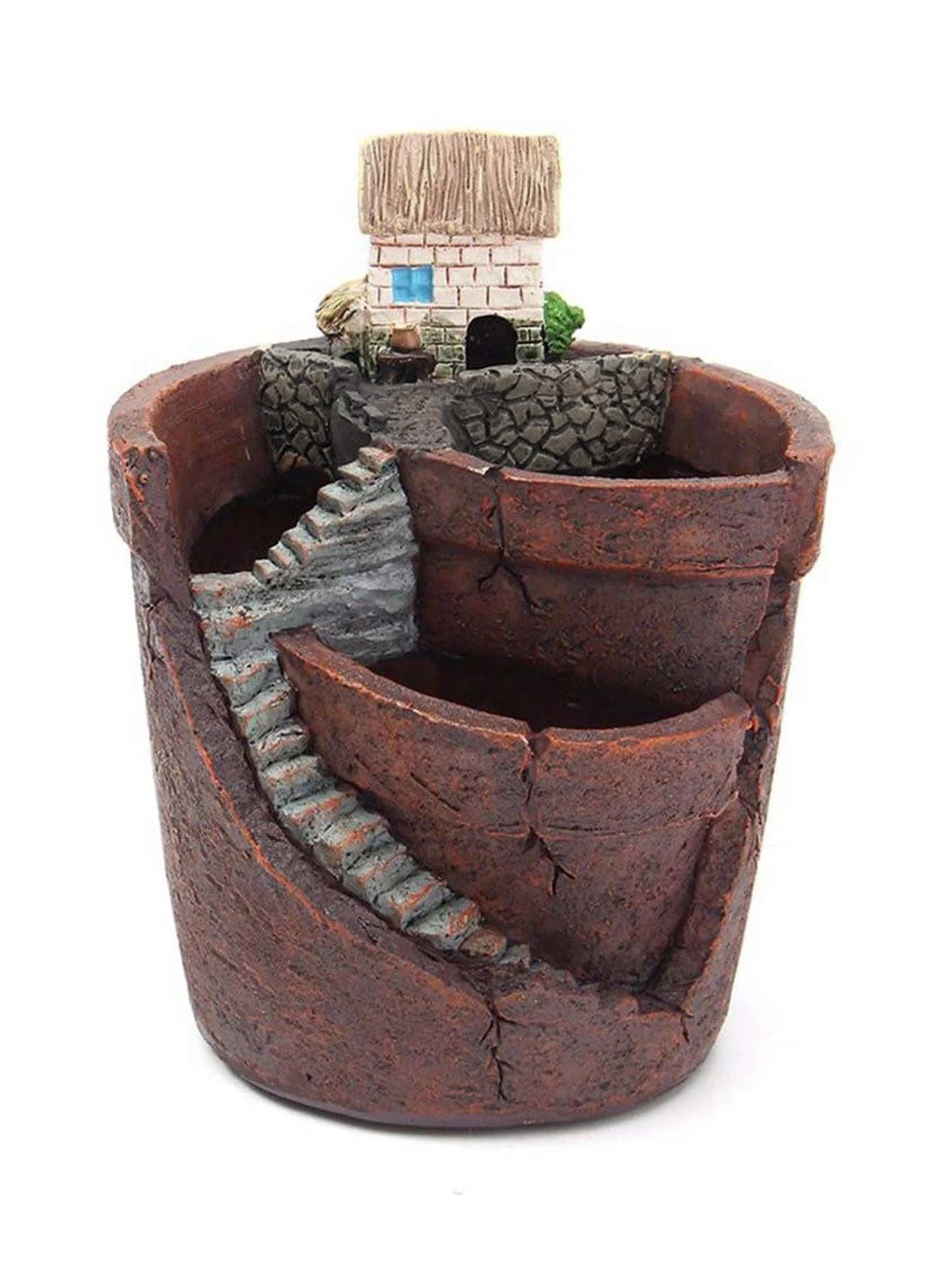 Nordic creative round succulent flower pot Lazy succulent pot succulent plant mini cartoon resin flower pot