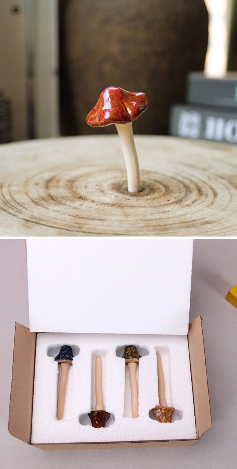 Vivid Fairy Mushroom Ceramics Home Garden Flower Pot Aquarium Decoration  Artificial Toadstool Mushroom Ornaments Outdoor Decor